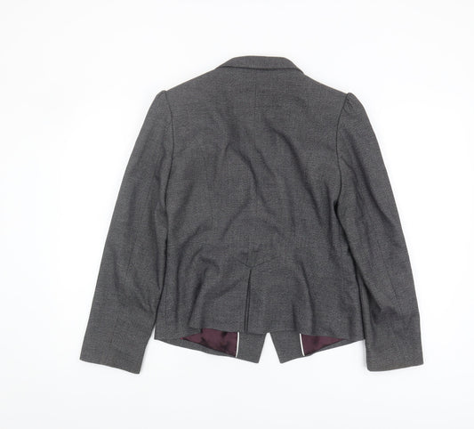 Next Women's Grey Wool Blend Blazer Size 12 Petite