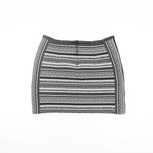H&M Women's Black Geometric Pencil Skirt, Size 10