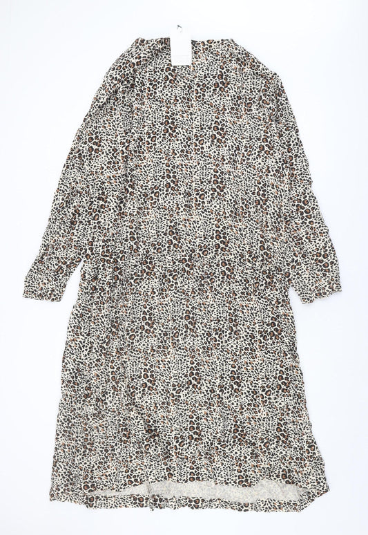 ASOS Women Animal Print Dress Multicoloured Size 26