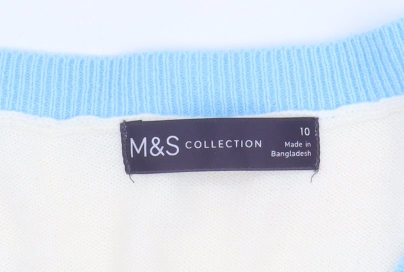 Womens UK Size 10 Marks and Spencer White Pullover Jumper