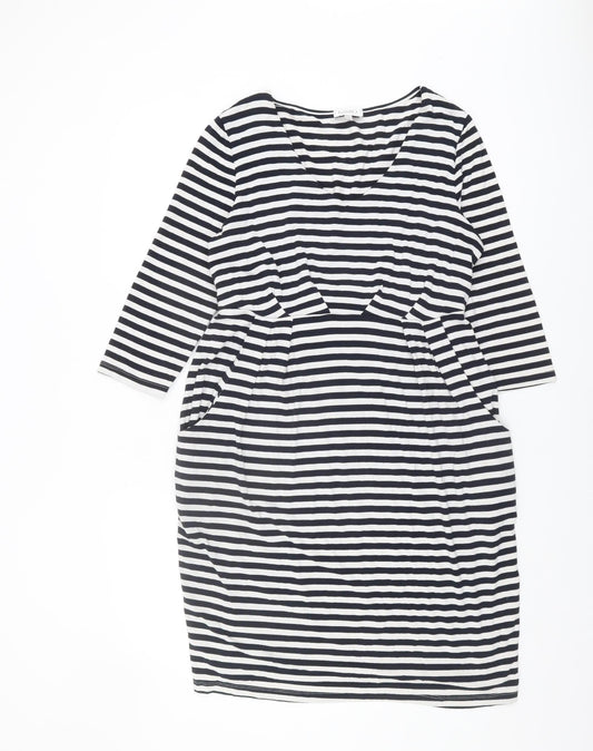 Additional front view of Kaliko Striped Women's Dress in Multicoloured, size 16