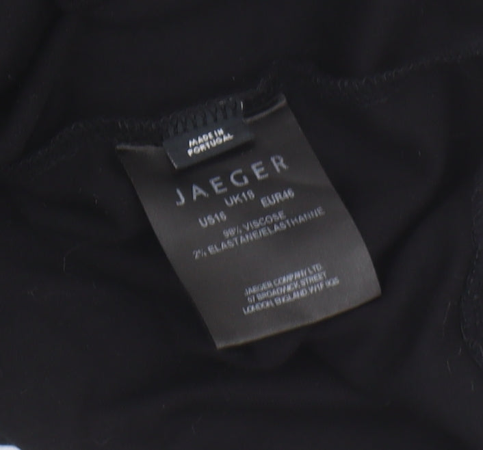 Jaeger Women's Black Knee Length Shift Dress Size 18