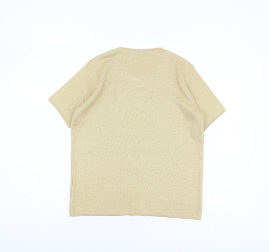 EWM Women's Beige Pullover, S, Crew Neck Knit Jumper