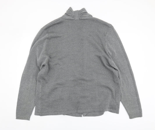 Cotton Traders Women's Silver Open Front Cardigan Size 22