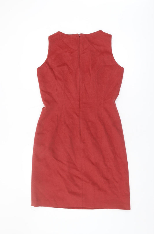 Jigsaw Women's Red Sheath Dress Size 8 Wool