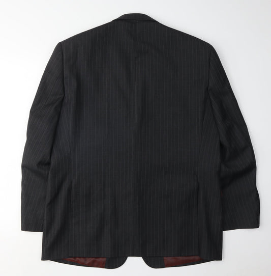 Mens UK Size 44 Charlton Gray Regular Black Suit Jacket
