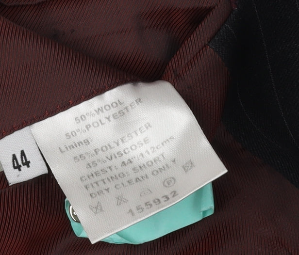Mens UK Size 44 Charlton Gray Regular Black Suit Jacket