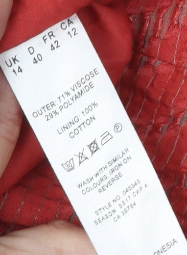 Eastex Women's Red Pleated Skirt Size 14