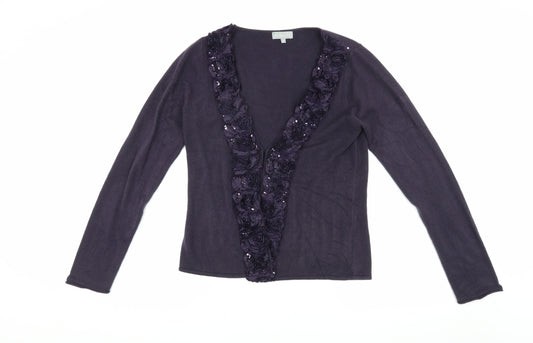Womens UK Size 12 Marks and Spencer Purple Cardigan Jumper