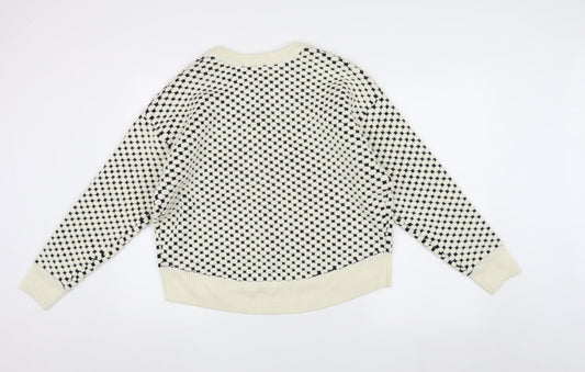 Womens UK Size S H&M White Pullover Jumper
