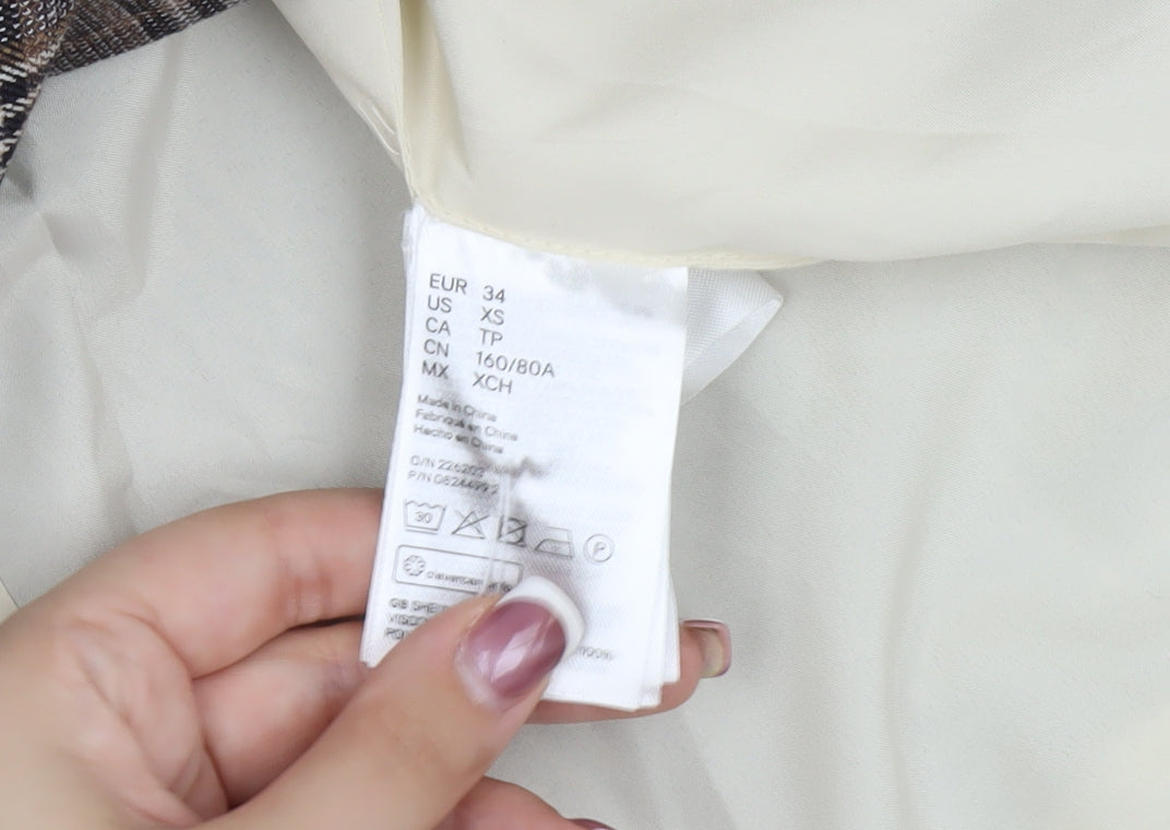 H&M Women's Multicoloured Plaid Blazer, Size 6