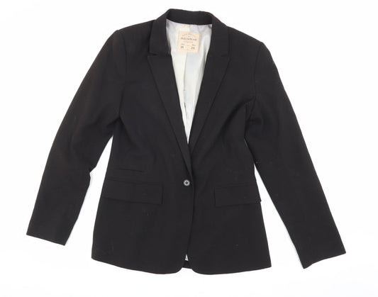 Pull & Bear Women's Black Blazer Size 10 - Business Casual