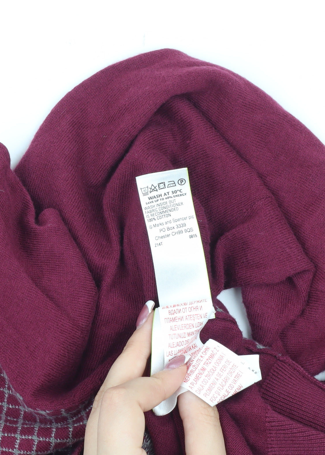 Marks and Spencer Men's Red Cardigan L Geometric Knit