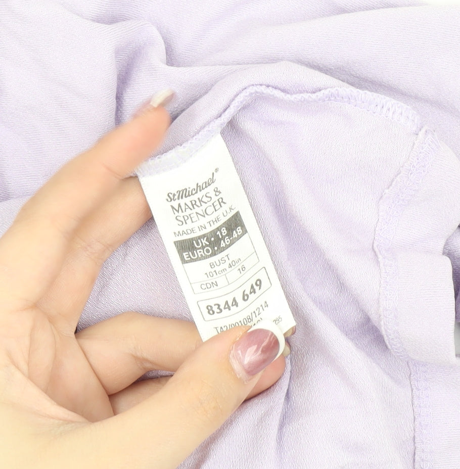 Womens UK Size 18 Marks and Spencer Purple Basic T-Shirt