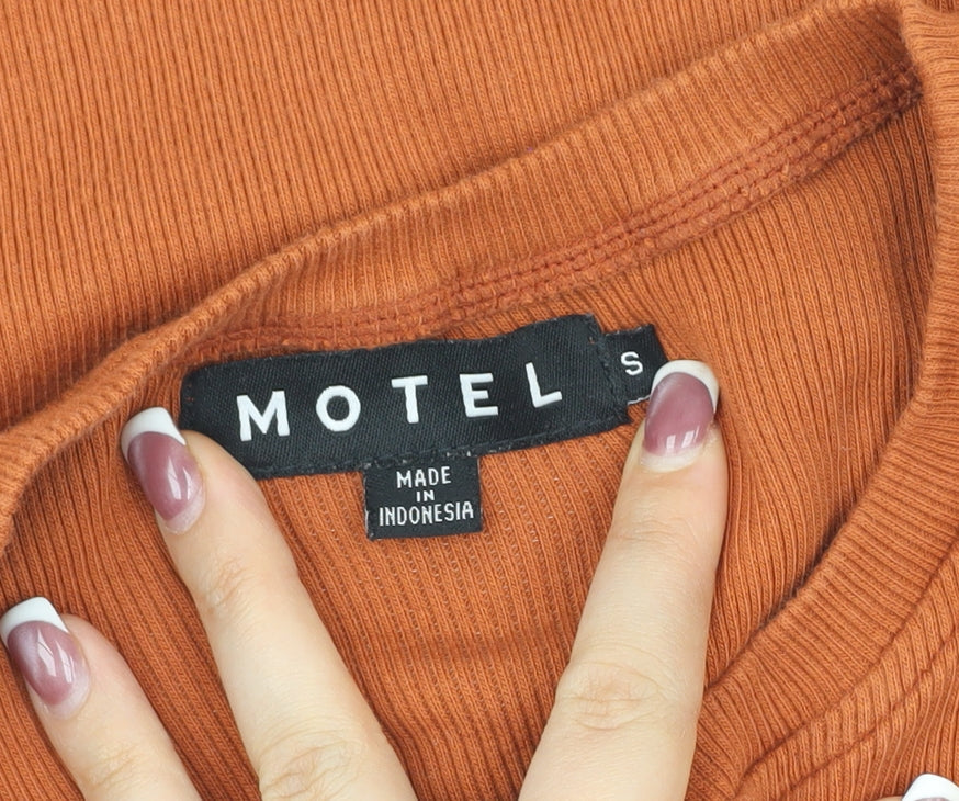 Womens UK Size S Motel Orange Basic Tank