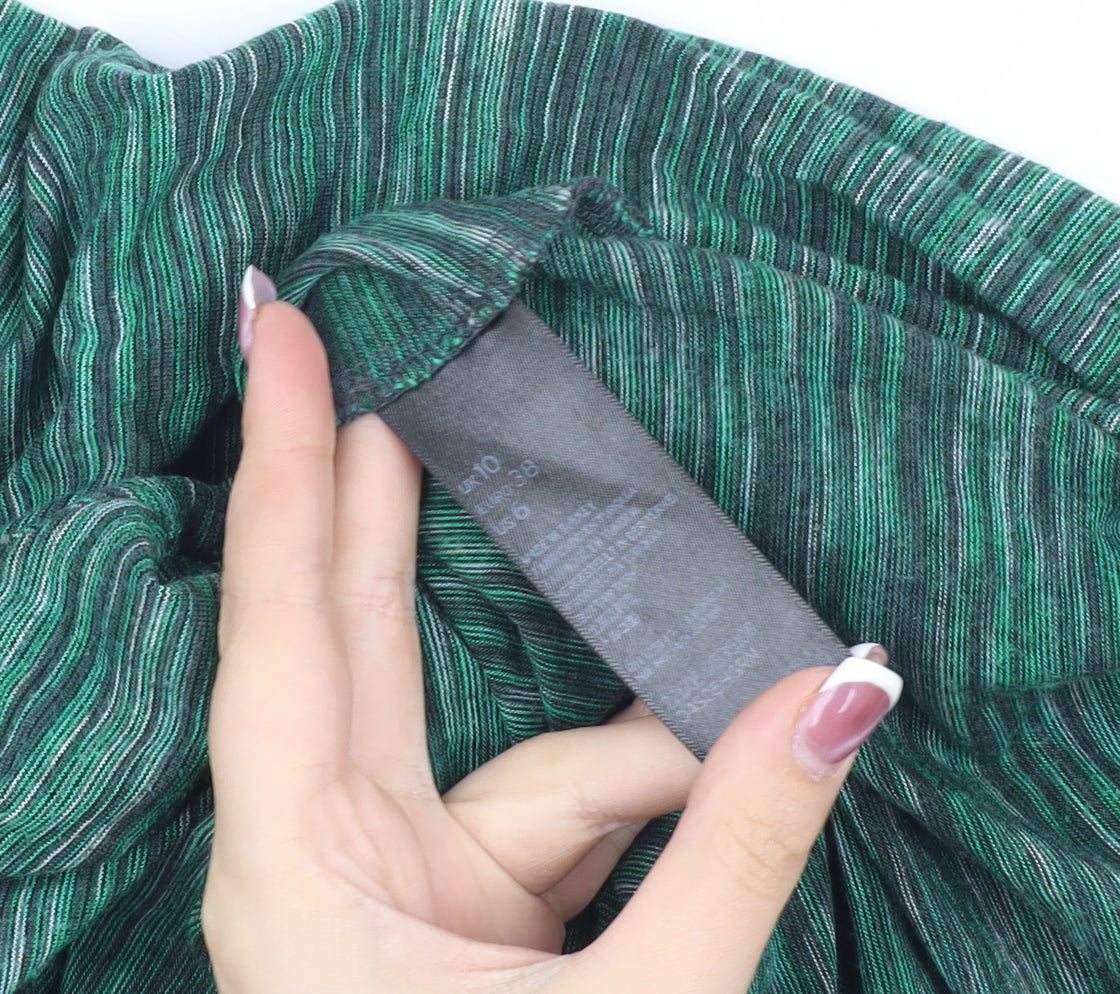 Womens UK Size 10 Topshop Green Basic T-Shirt
