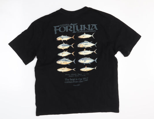 Mens UK Size S H&M Black T-Shirt