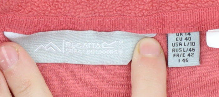 Regatta Women's Pink 1/4 Zip Polyester Sweatshirt Size 14