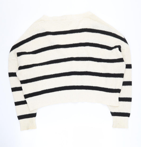 Womens UK Size S Pull&Bear Ivory Cardigan Jumper