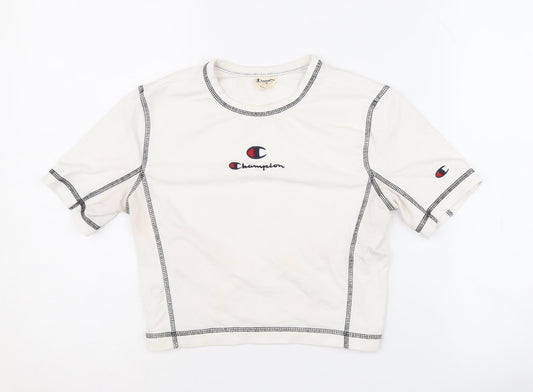 Womens UK Size S Champion White Basic T-Shirt