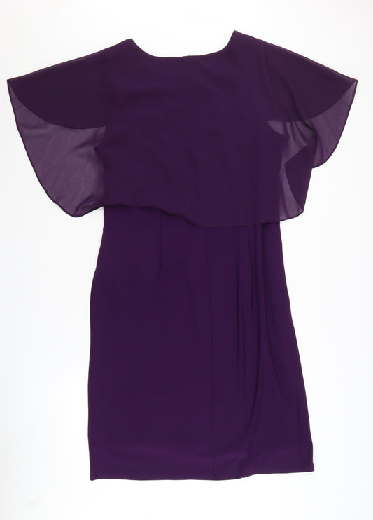 David Emanuel Women's Purple Beaded Dress Size 18