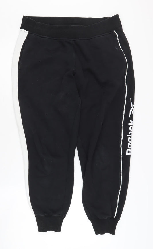 Womens UK Size L Reebok Regular Fit Jogger Black Trousers