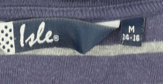 Womens UK Size M Isle Purple Basic T-Shirt