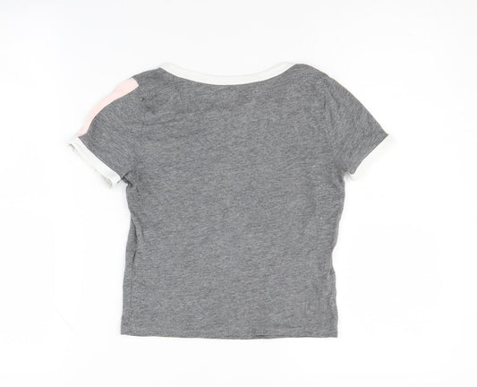 Womens UK Size XS Hollister Grey Basic T-Shirt