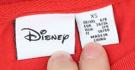 Unisex Adults UK Size XS Disney Red Basic T-Shirt