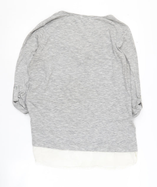 Fat Face Women's Grey V-Neck Jumper Size 14