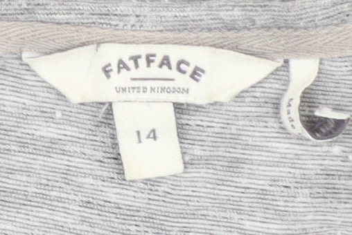 Womens UK Size 14 Fat Face Grey Henley Jumper