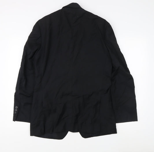 Marks and Spencer Black Wool Travel Blazer M