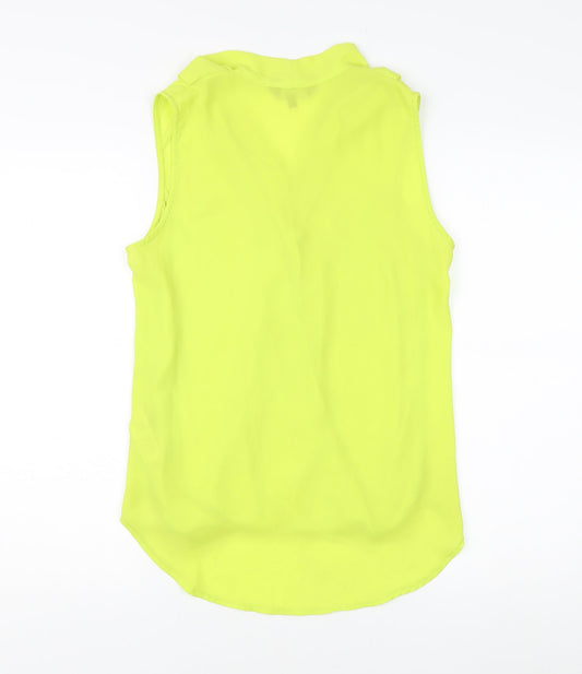 New Look Women's Yellow Wrap Blouse, Size 12