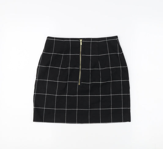 H&M Women's Black Check Pencil Skirt, Size 6