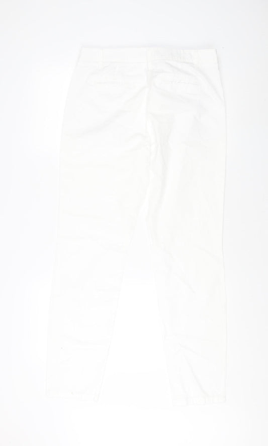 Womens UK Size 10 NEXT Regular Fit White Trousers