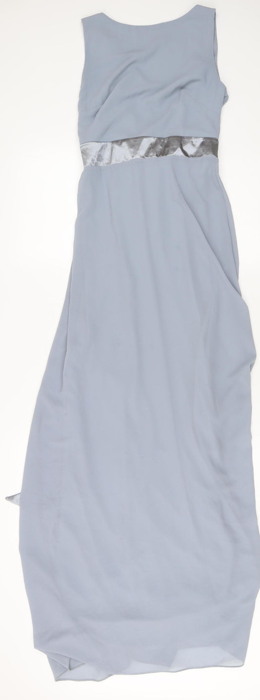 Additional front view of TFNC London Grey Sleeveless V-Neck Long Dress