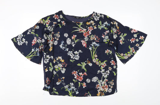 Womens UK Size 12 Mango Multicoloured Basic Blouse