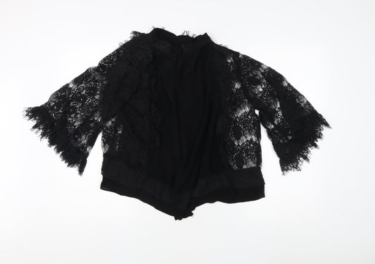 Womens UK Size M Zara Black Kimono Blouse