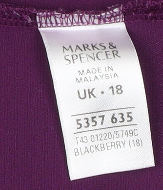 Womens UK Size 18 Marks and Spencer Purple Basic Blouse