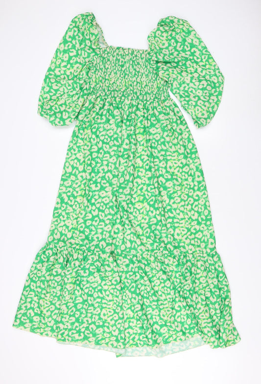 New Look Green Animal Print Maternity Dress 10
