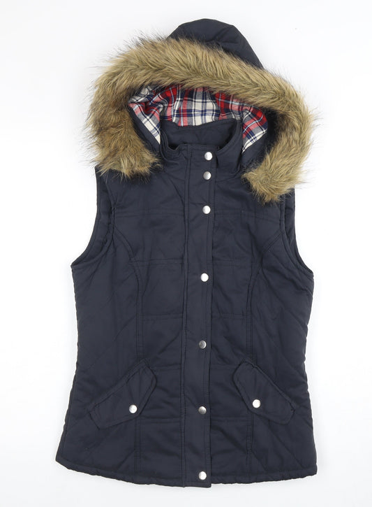 Dorothy Perkins Women's Blue Puffer Waistcoat Size 6