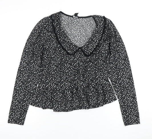 Womens UK Size 10 New Look Black Basic Blouse