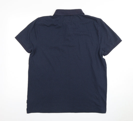 Racing Green Men's Blue Polo Shirt Size L