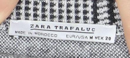 Womens UK Size 12 Zara Multicoloured Basic Blouse