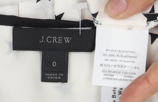 Womens UK Size 2 J.CREW White Basic Blouse