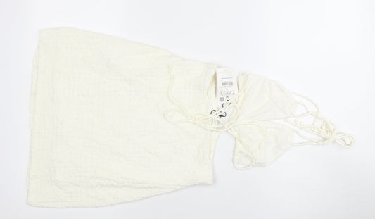 Pull&Bear Women's Ivory Dress Size 8, Halter, Sleeveless