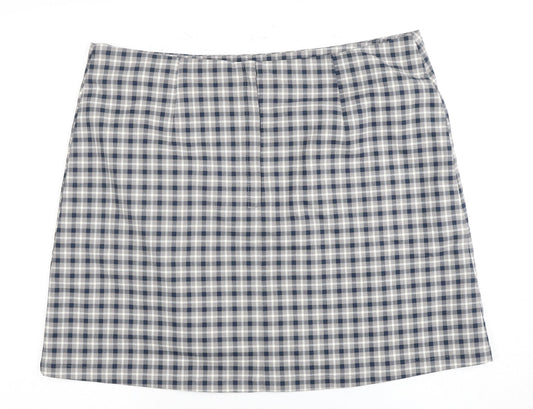 Monki Women's Multicoloured Check Skirt Size 20