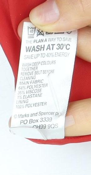 Marks and Spencer Women's Red Belted Dress Size 14