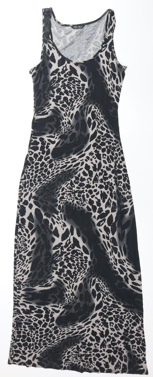 Select Women's Multicoloured Sleeveless Animal Print Dress