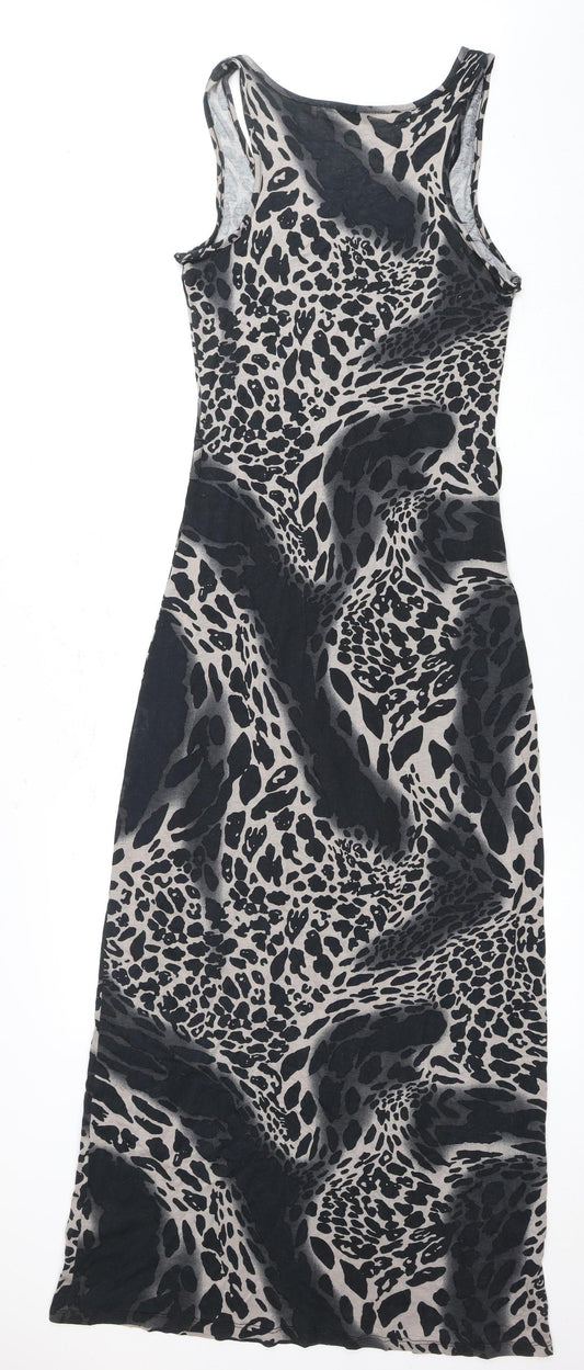 Select Women's Multicoloured Sleeveless Animal Print Dress